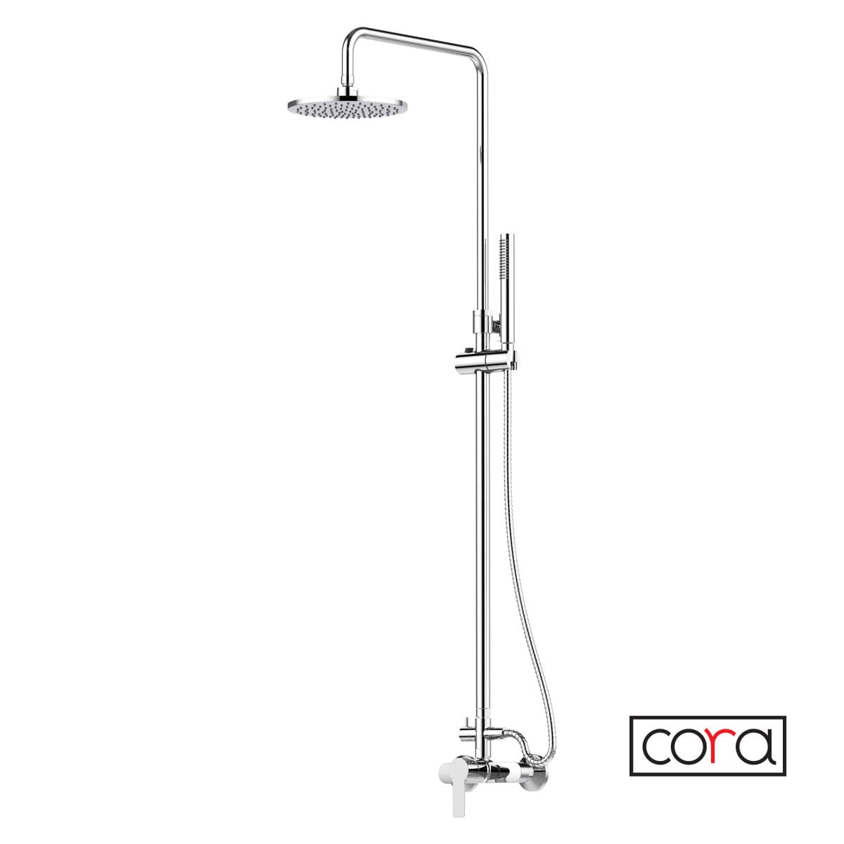 Κολώνα Ντους με Μπαταρία 2 εξόδων Cora Mist 350065-100 Χρώμιο
