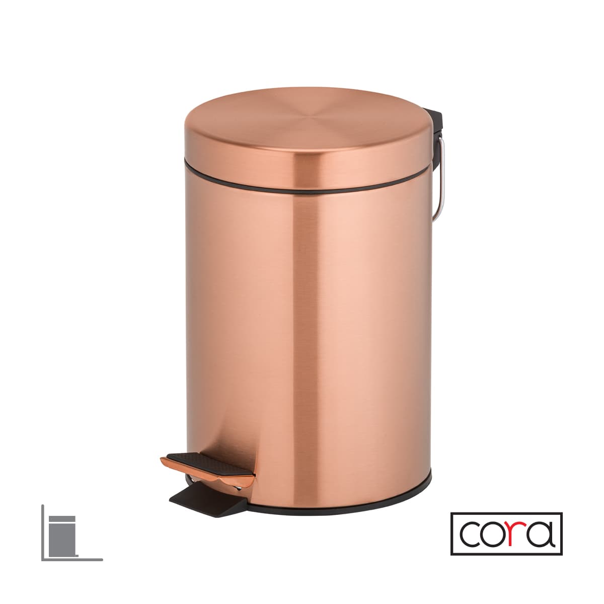 Χαρτοδοχείο Cora 600-811 3lt Rose Gold Brushed PVD Φ17x26cm