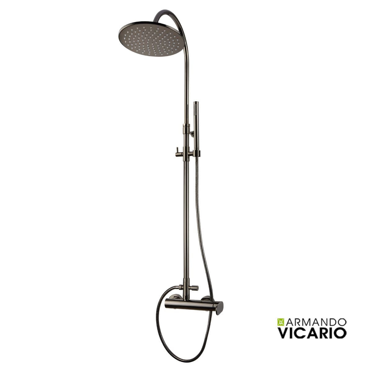 Κολώνα Ντους με Μπαταρία Armando Vicario Slim 500065-405 Black Chrome