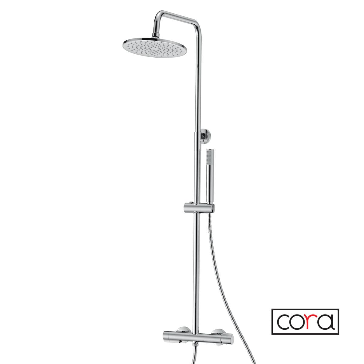 Κολώνα Ντους με Μπαταρία 3 εξόδων Cora Occo 720066-100 Χρώμιο