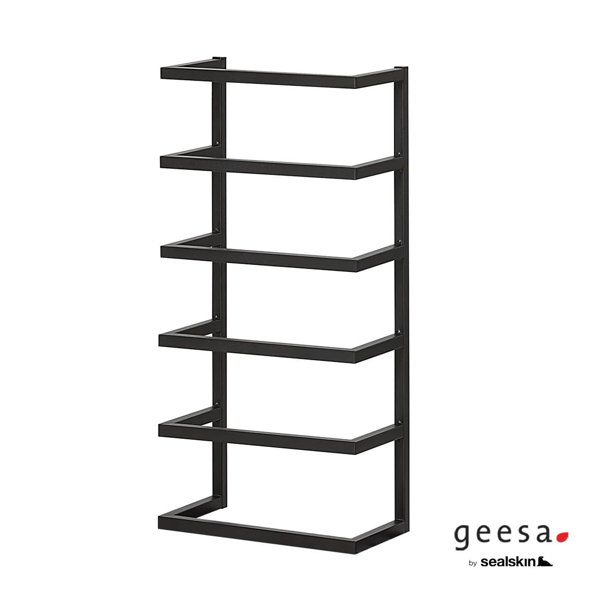 Μεταλλικό Ράφι Geesa 30746-400 Ματ Μαύρο 24x12x48cm