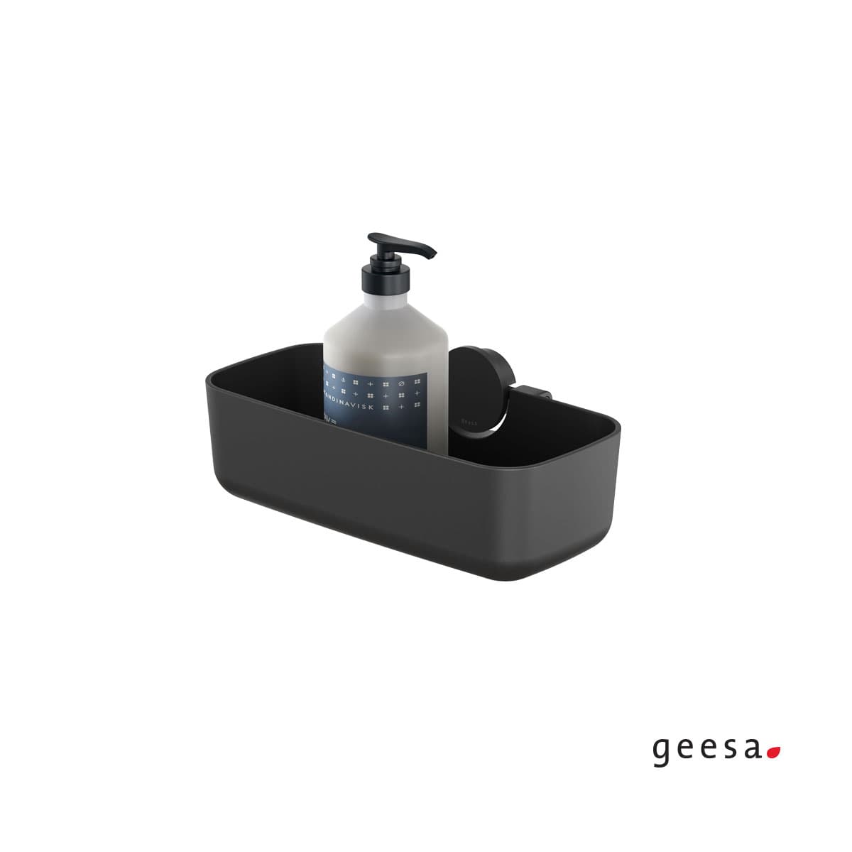 Σπογγοθήκη Μπουκαλοθήκη Geesa Opal 7214-400 Ματ Μαύρο 25x11,8x9,5cm
