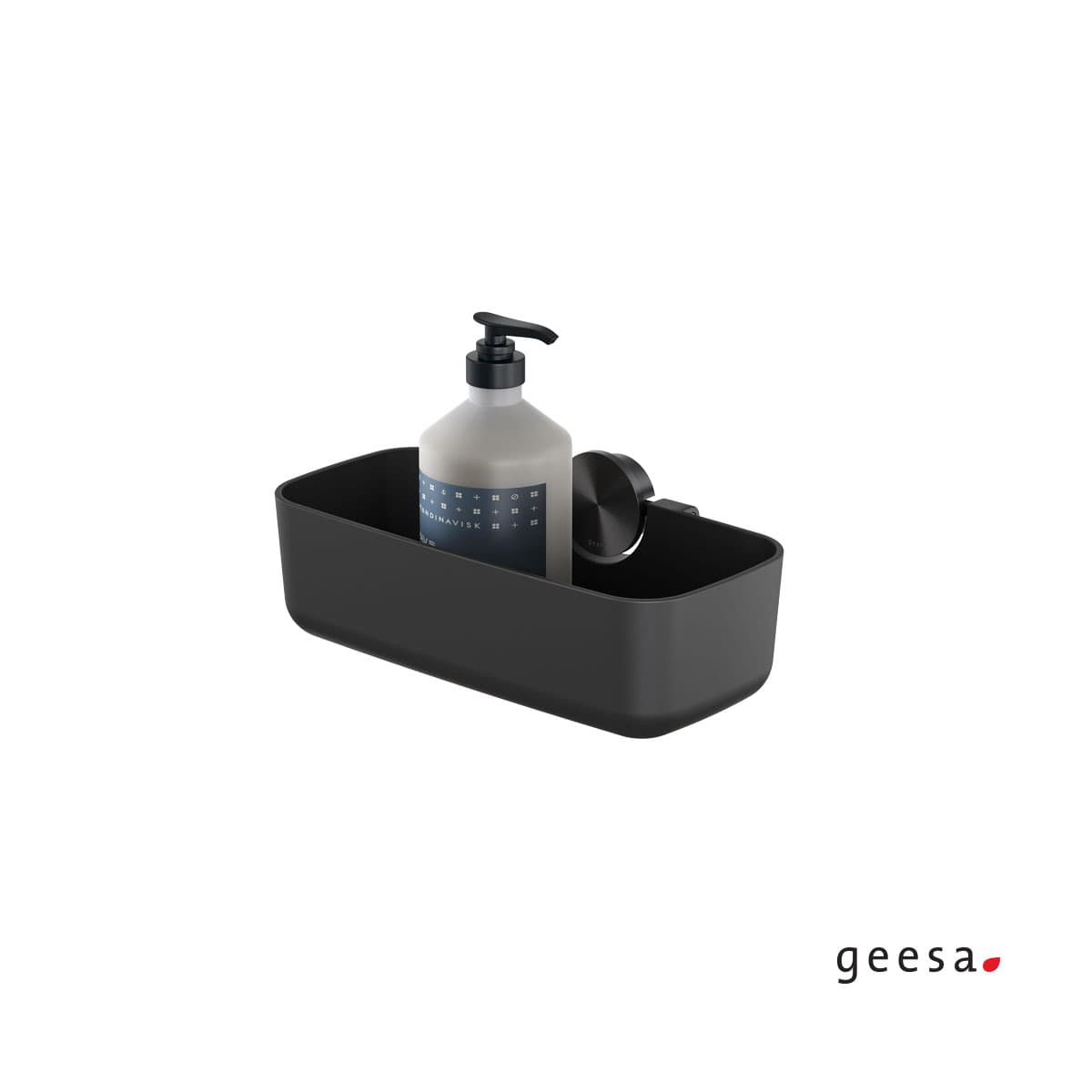 Σπογγοθήκη Μπουκαλοθήκη Geesa Opal 7214-411 Black Brushed Μαύρο 25x11,8x9,5cm