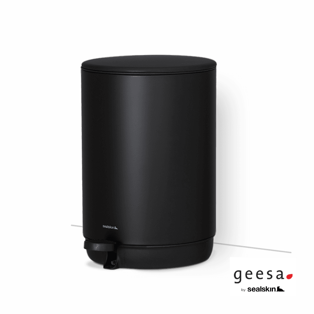 Χαρτοδοχείο Geesa by Sealskin 800063-400 5lt Ματ Μαύρο soft close Φ23x31cm