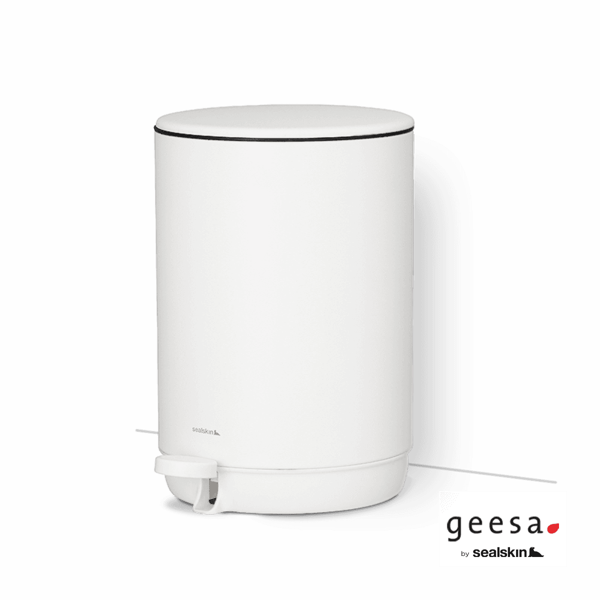 Χαρτοδοχείο Geesa by Sealskin 800065-300 5lt Ματ Λευκό soft close Φ23x31cm
