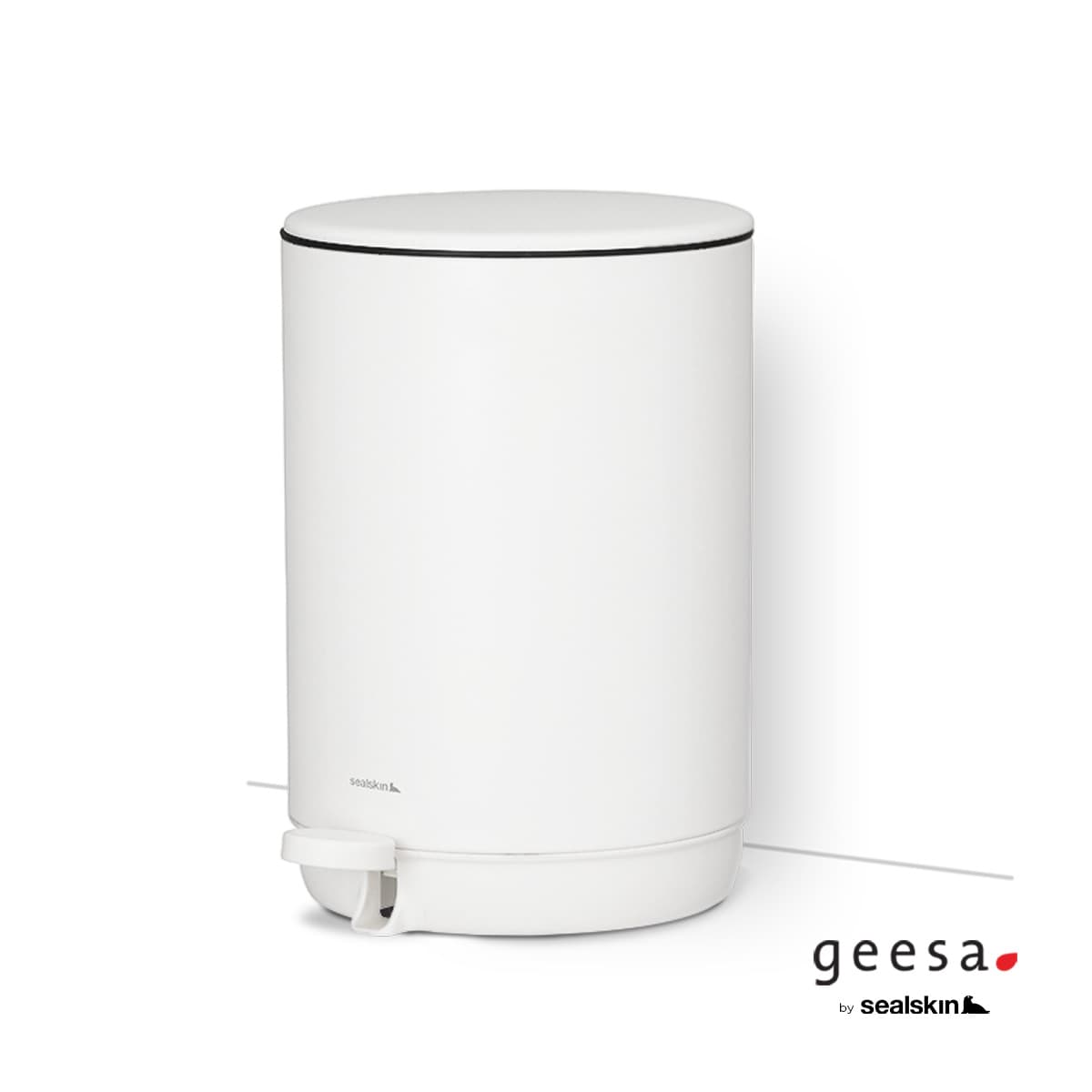 Χαρτοδοχείο Geesa by Sealskin 800065-300 5lt Ματ Λευκό soft close Φ23x31cm