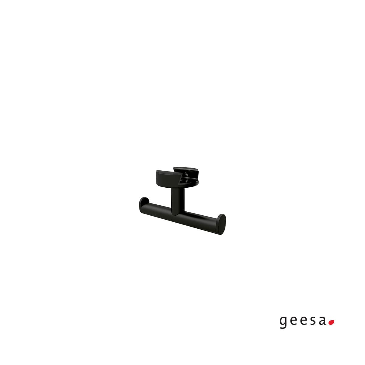 Άγκιστρο διπλό κρεμαστό Geesa Leev 8215-400 Ματ Μαύρο 7,4x3,9cm (μόνο για τις εταζέρες LEEV)