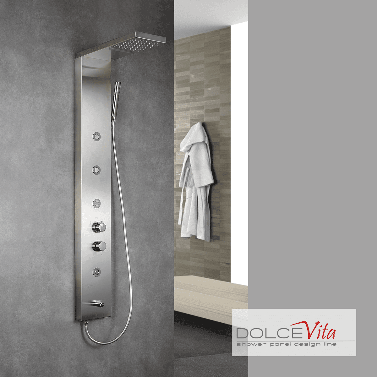 Στήλη Ντους υδρομασάζ Dolce Vita Elite-110 Inox