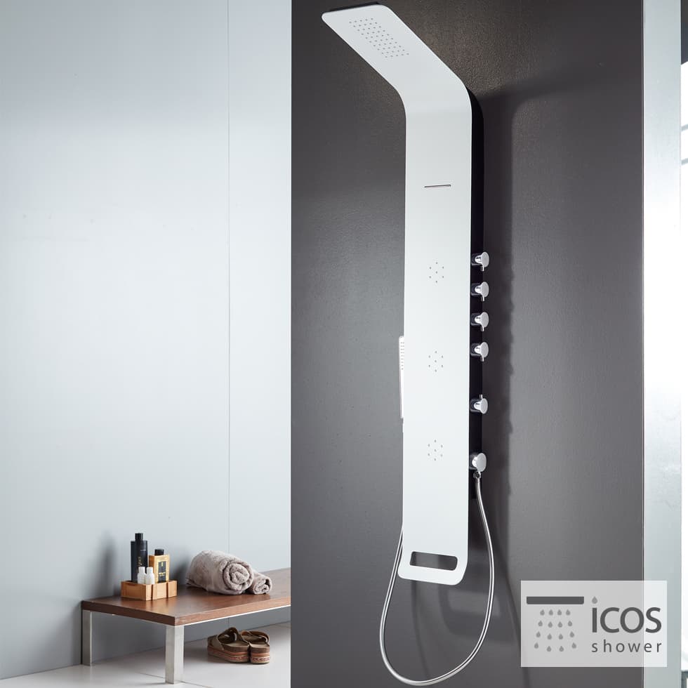Στήλη Ντους υδρομασάζ Icos Shower Astrea Ματ Λευκό