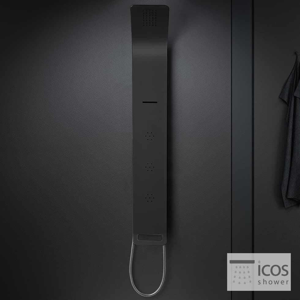 Στήλη Ντους υδρομασάζ Icos Shower Astrea Ματ Μαύρο