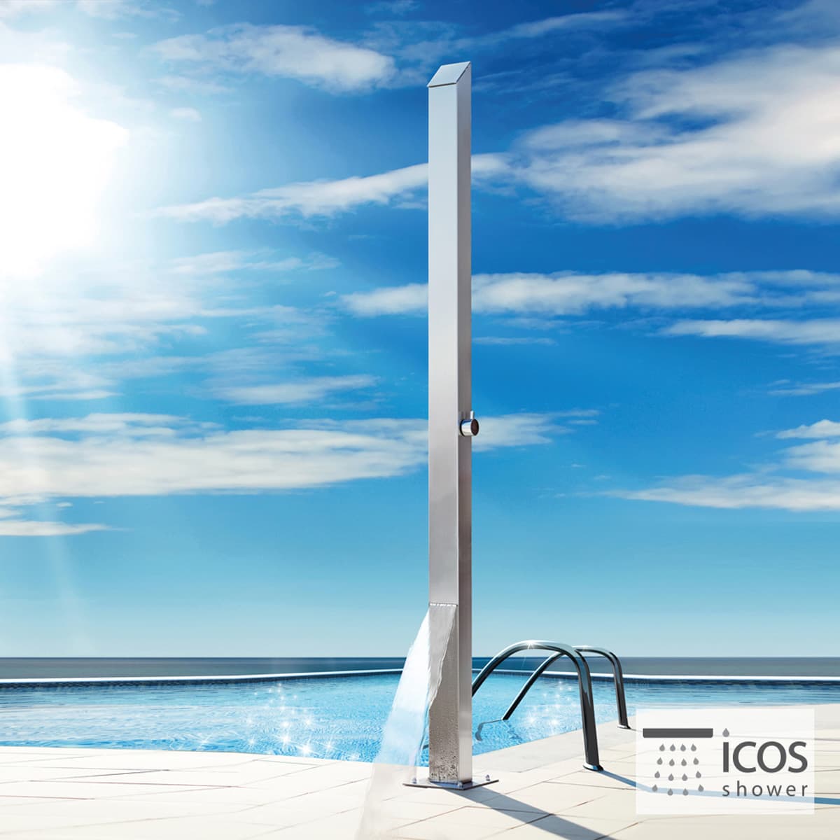 Κολώνα Ντους Εξωτερικού Χώρου Icos Shower Dike Inox (μόνο κρύο) 2,08m