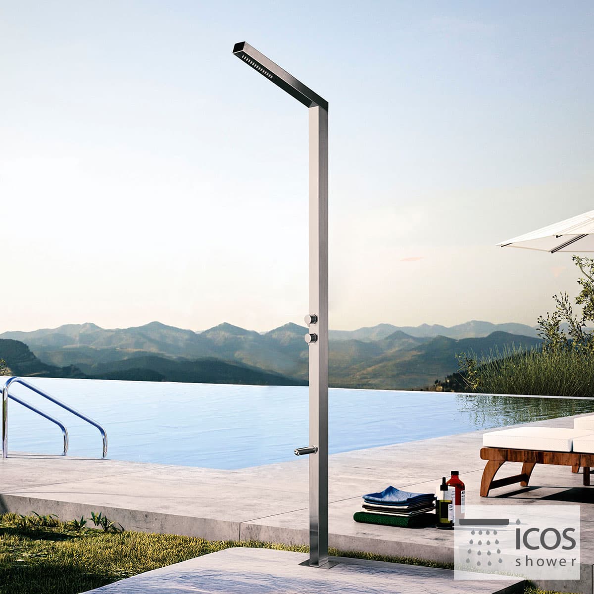 Κολώνα Ντους Εξωτερικού Χώρου Icos Shower Tera Inox (μόνο κρύο) 2,10m