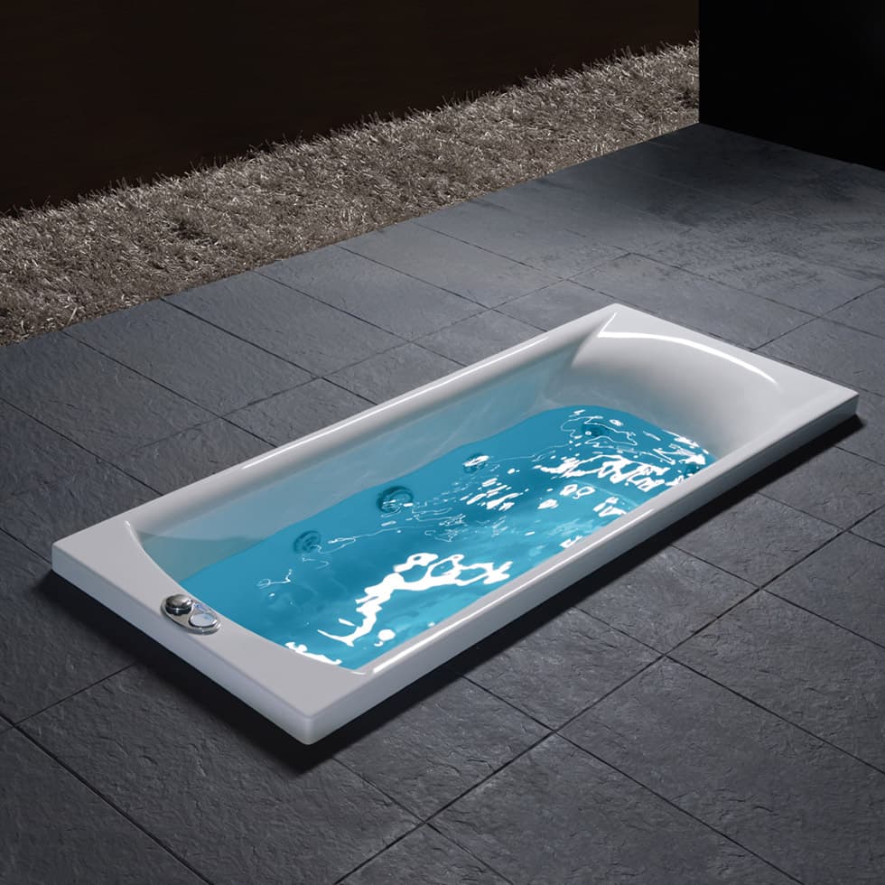 Μπανιέρα ευθύγραμμη με υδρομασάζ Carron Delta 400-426CH Λευκό 160x70cm