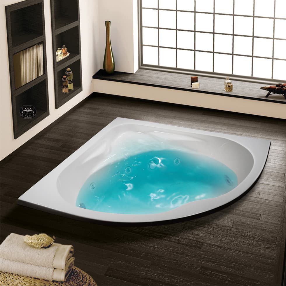 Μπανιέρα γωνιακή με υδρομασάζ Sirene Modena 402-MOD130W Λευκό 130x130cm