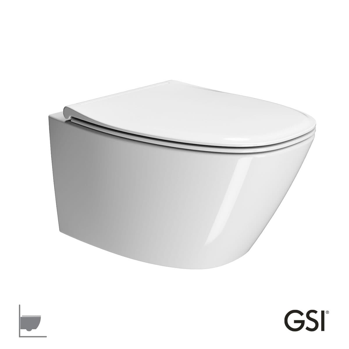 Λεκάνη κρεμαστή rimless swirlflush με κάλυμμα slim soft close GSI Modo Plus 841500SC-300 Λευκό 37x54,5cm