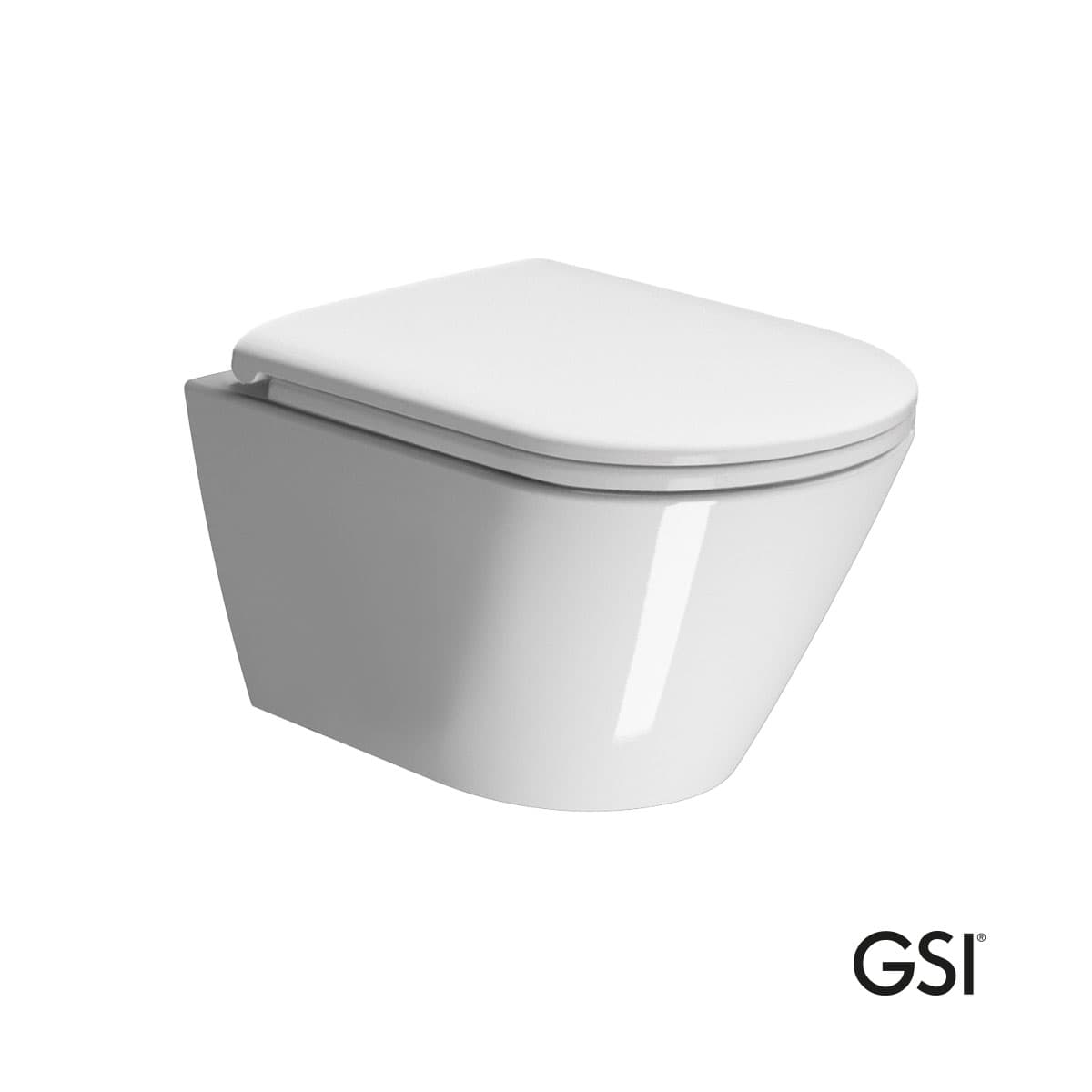 Λεκάνη κρεμαστή rimless με κάλυμμα slim soft close GSI Kube-X Swirl 941600C-300 Λευκό 36x50cm