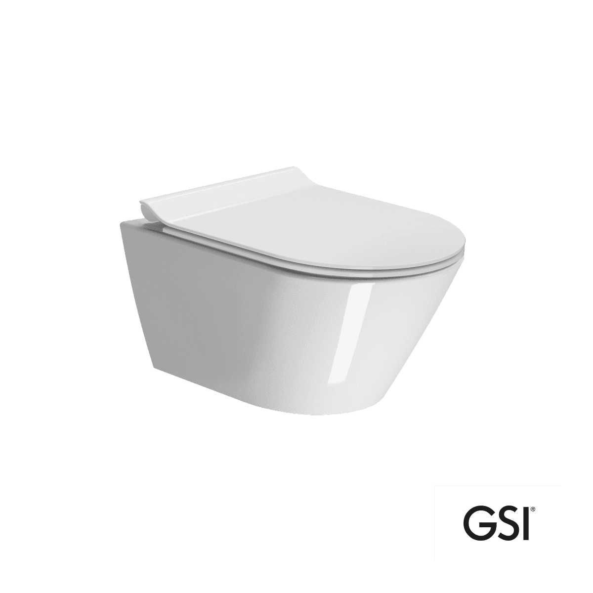 Λεκάνη κρεμαστή rimless swirlflush με κάλυμμα super slim soft close GSI Kube-X 941600SC-300 Λευκό 36x50cm
