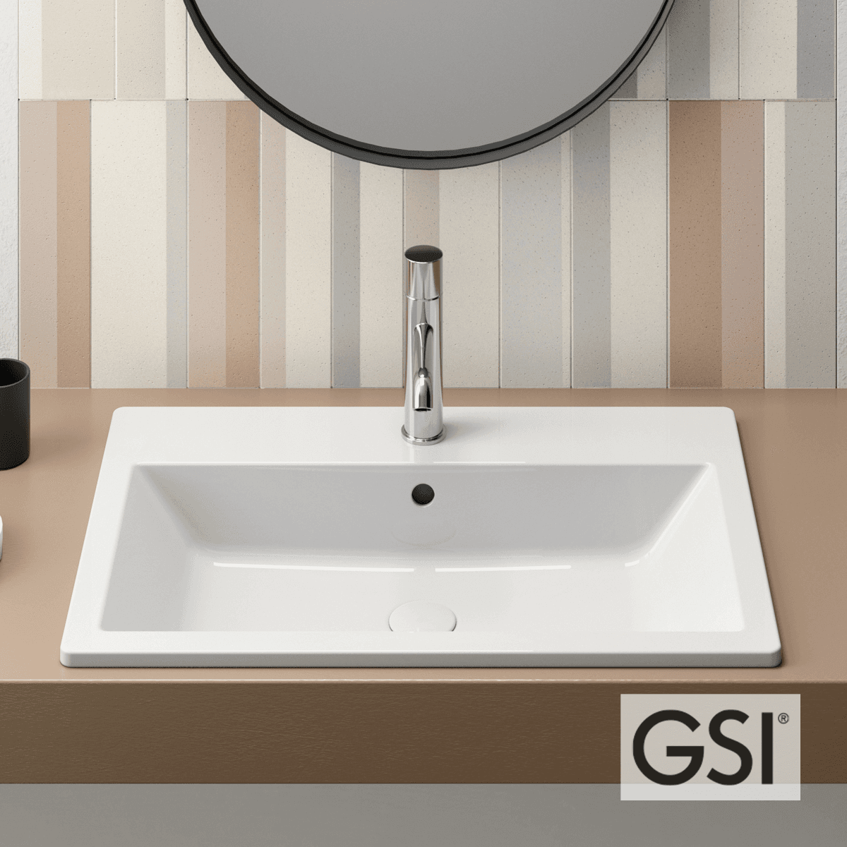 Νιπτήρας ένθετος GSI Kube-X 9433-300 Λευκό 58x40