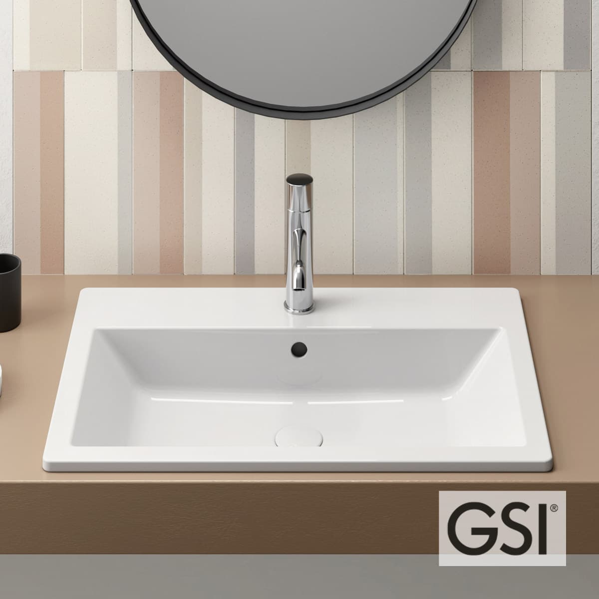 Νιπτήρας ένθετος GSI Kube-X 9433-300 Λευκό 58x40