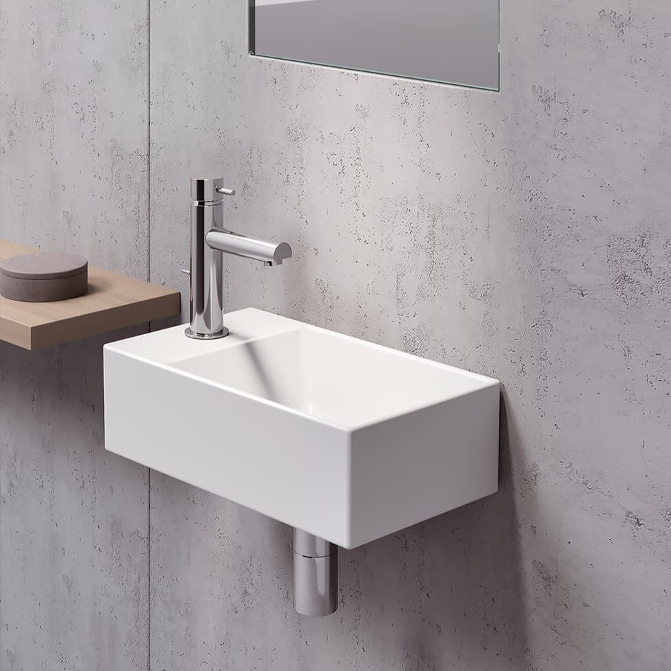 Νιπτήρας κρεμαστός και επιτραπέζιος GSI Kube-X Slim 9484-300 Λευκό 40x23