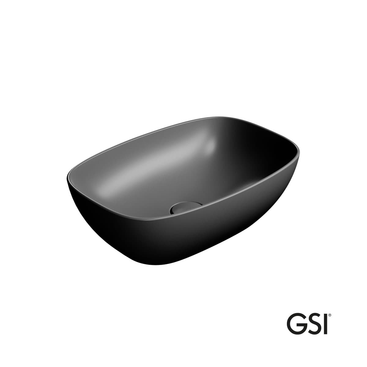 Νιπτήρας επιτραπέζιος GSI Nubes 9784-401 Ardesia (ματ μαύρο) 50x35