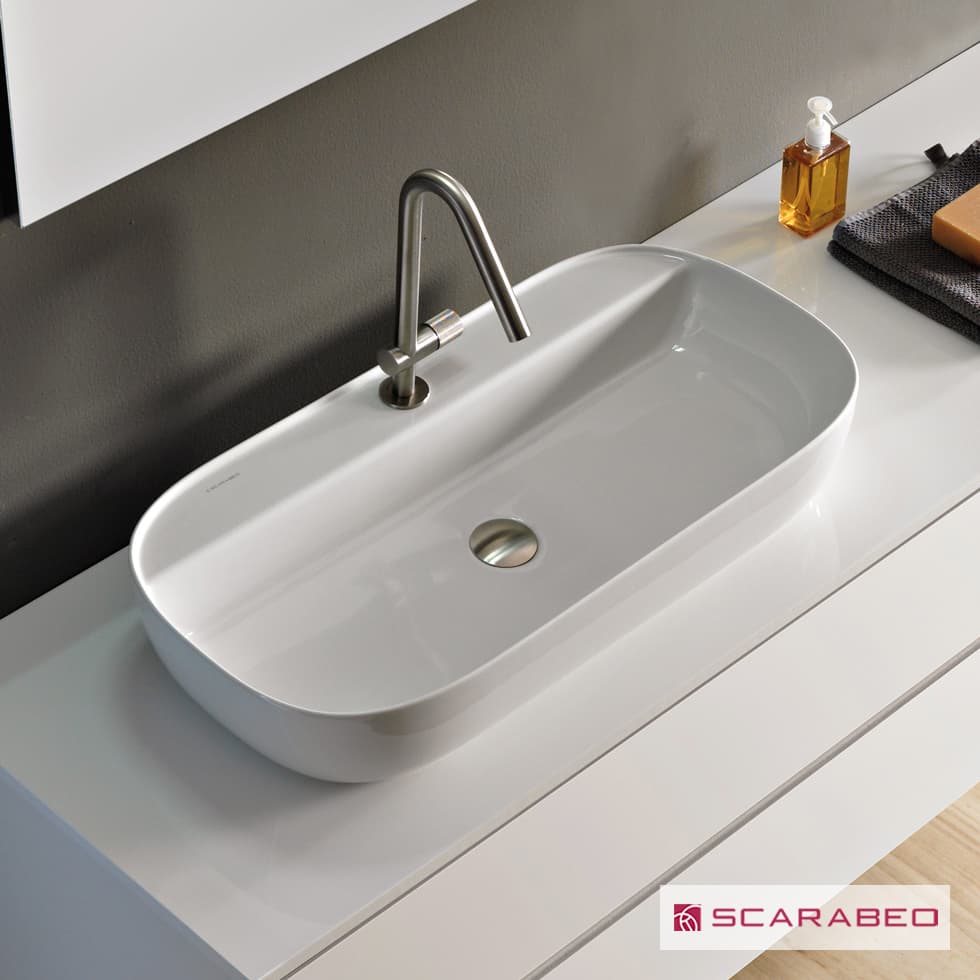 Νιπτήρας επιτραπέζιος Scarabeo Glam 1801-300 Λευκό 76x38