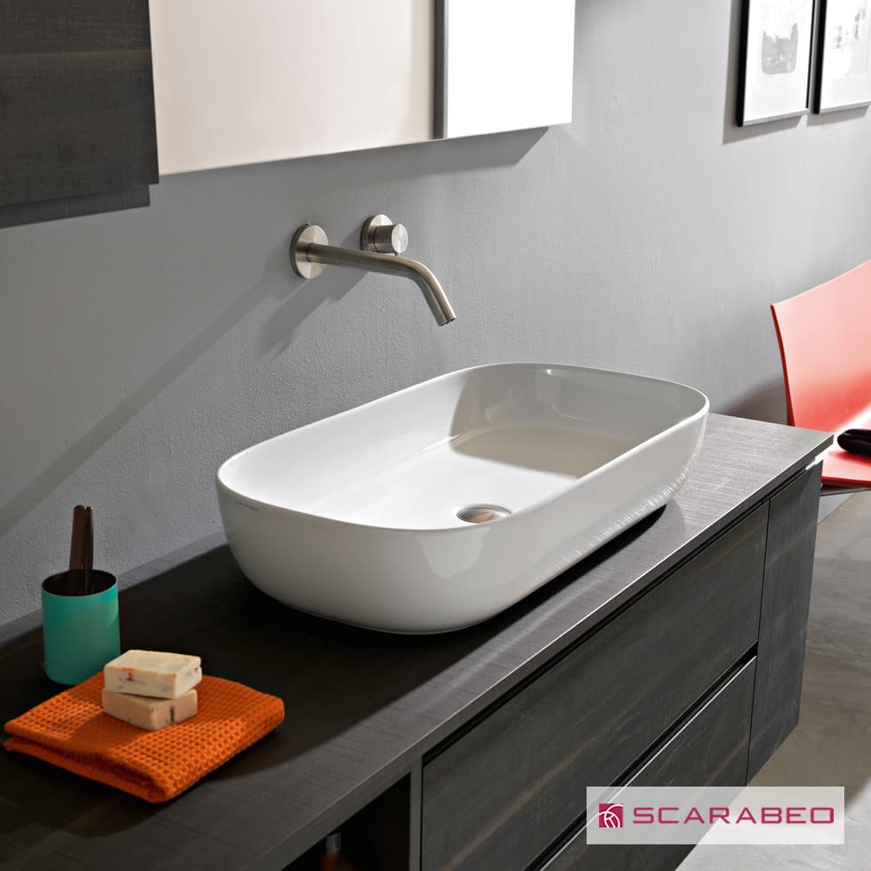 Νιπτήρας επιτραπέζιος Scarabeo Glam 1803-300 Λευκό 76x39