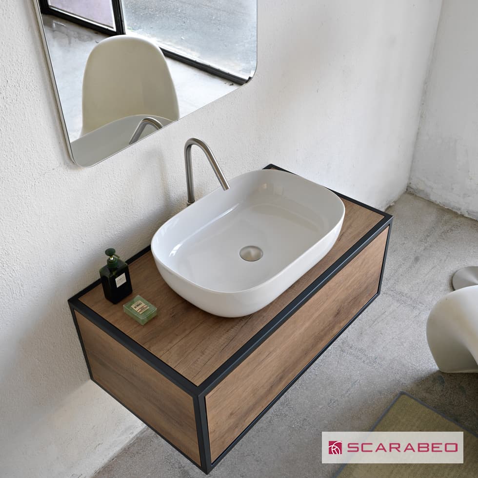 Νιπτήρας επιτραπέζιος Scarabeo Glam 1804-300 Λευκό 56x39