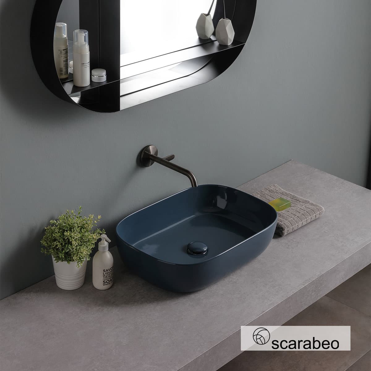 Νιπτήρας επιτραπέζιος Scarabeo Glam 1804-600G Ocean Glossy 56x39