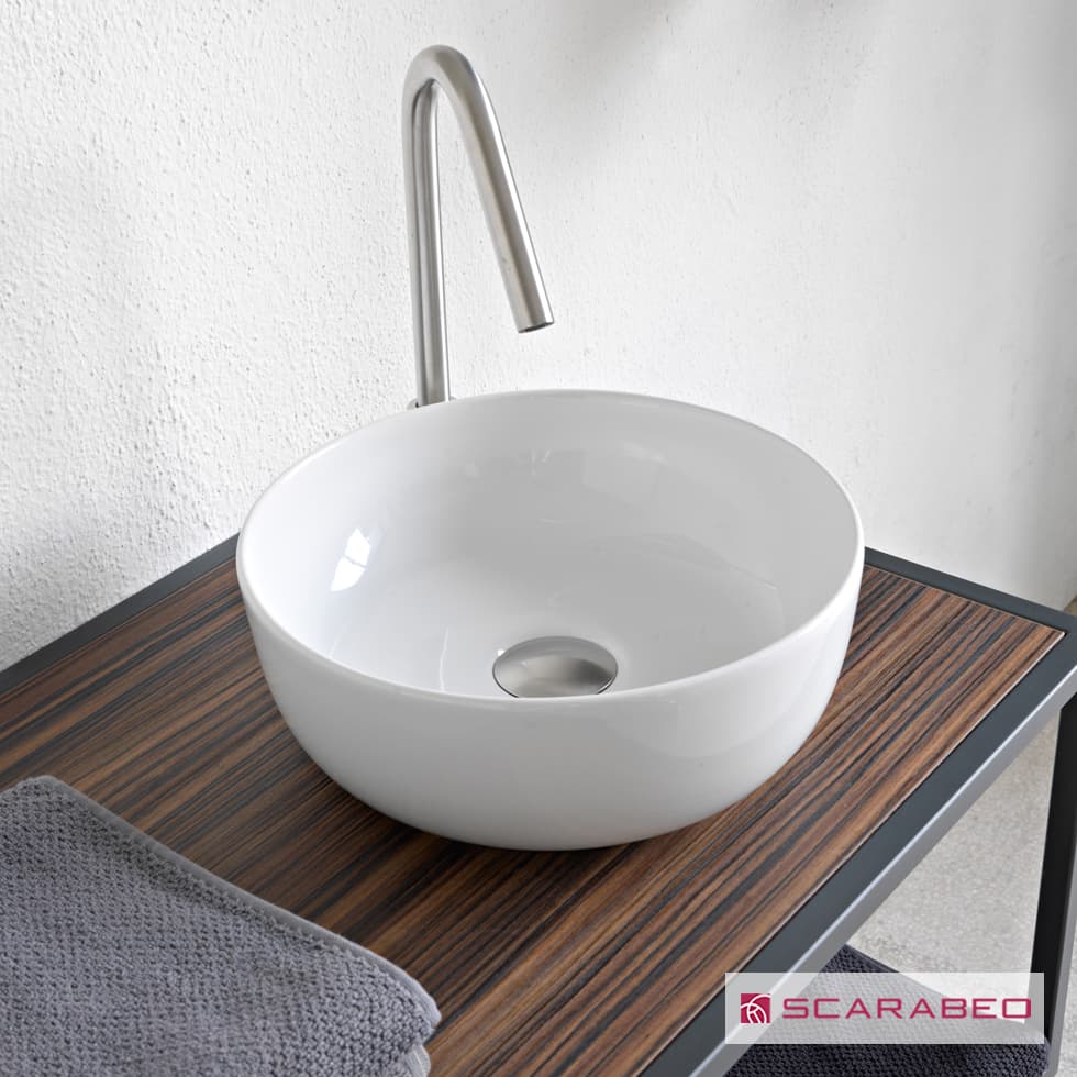 Νιπτήρας επιτραπέζιος Scarabeo Glam 1807-300 Λευκό Φ39