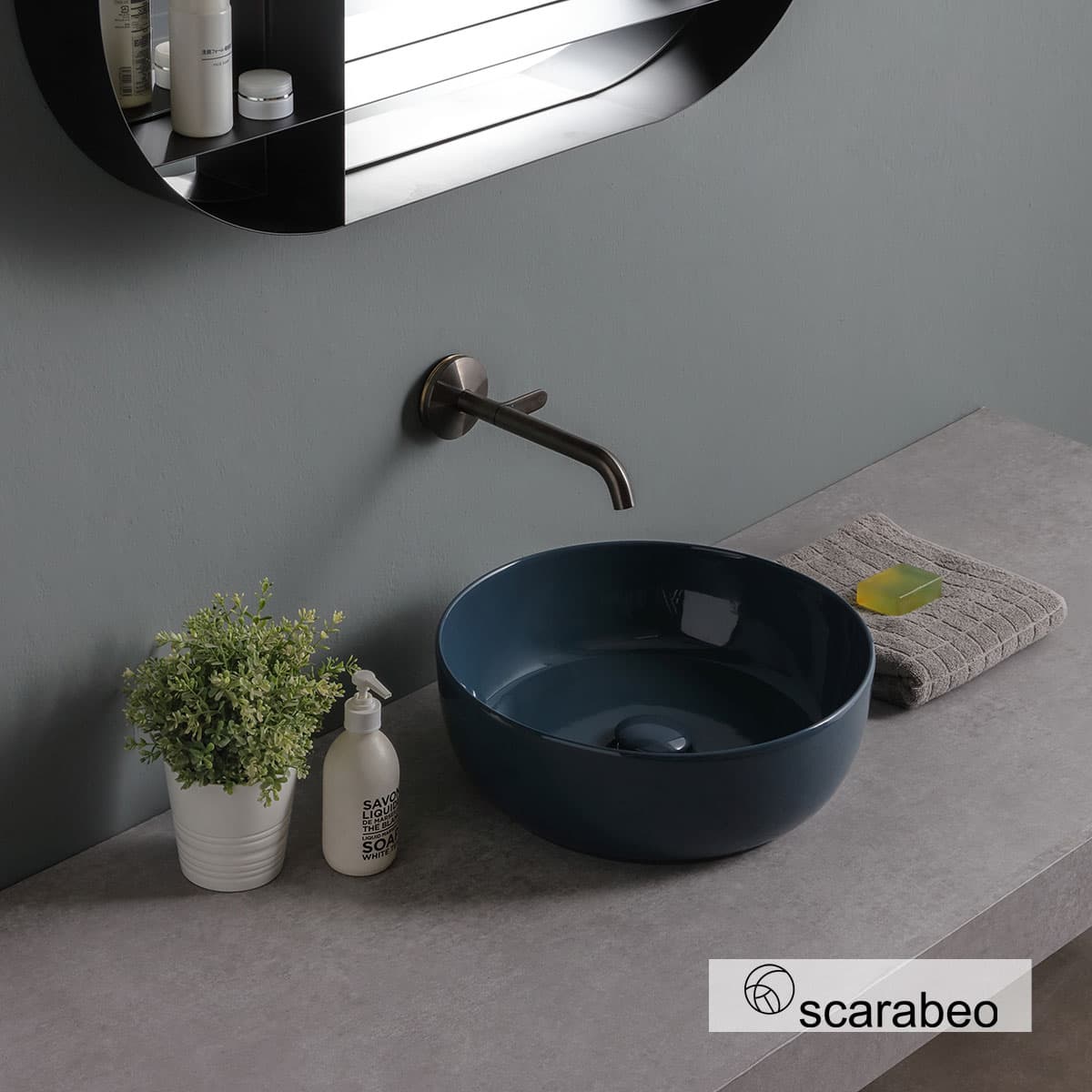Νιπτήρας επιτραπέζιος Scarabeo Glam 1807-600G Ocean Glossy Φ39