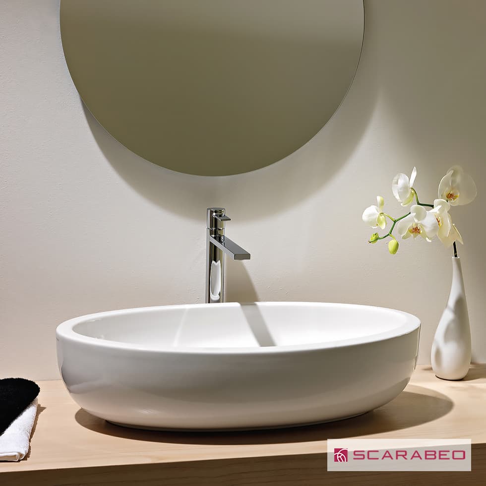 Νιπτήρας επιτραπέζιος Scarabeo Planet 8111-300 Λευκό 66x38,5
