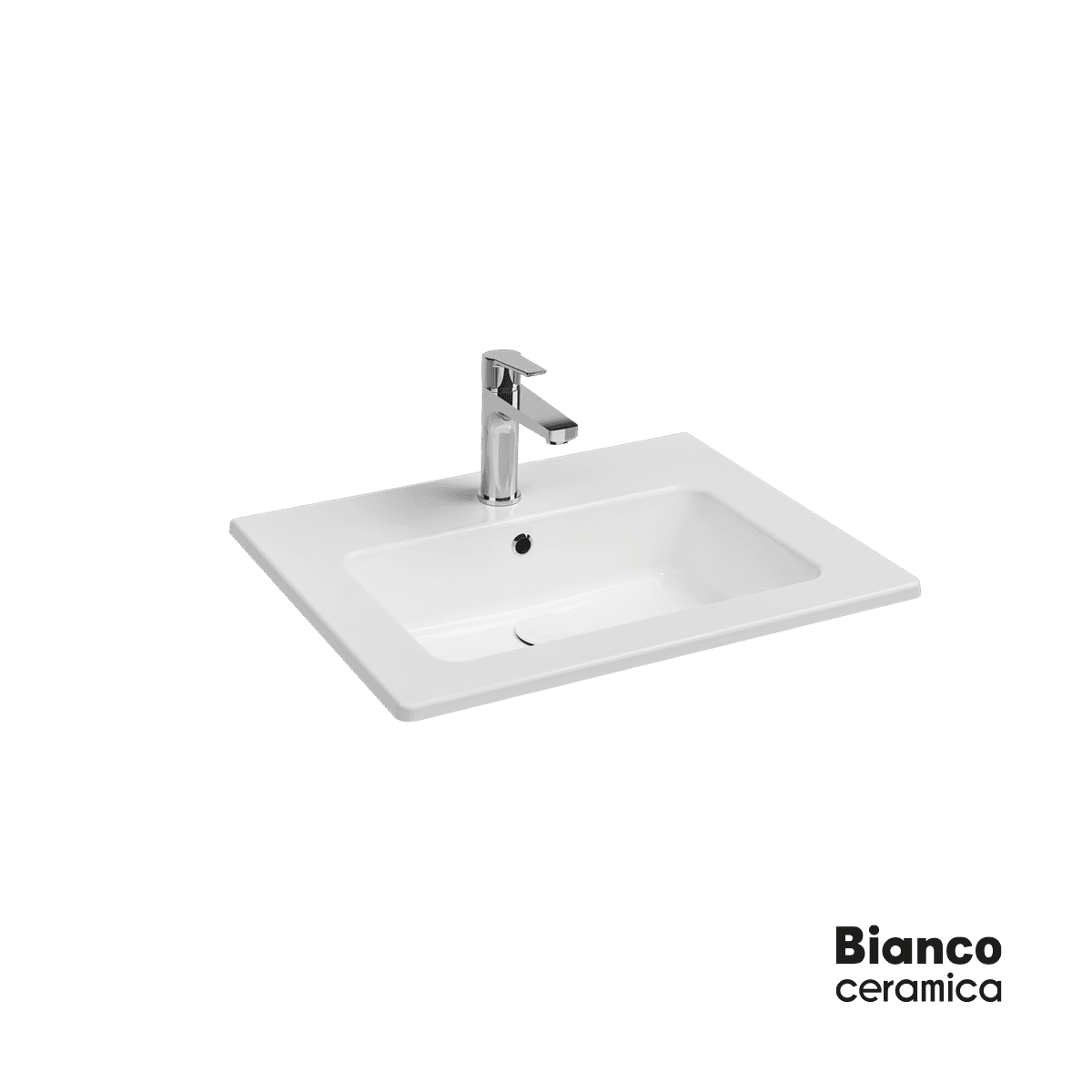 Νιπτήρας κρεμαστός και επίπλου Bianco Ceramica Flat 36060-300 Λευκό 62,5x46,5