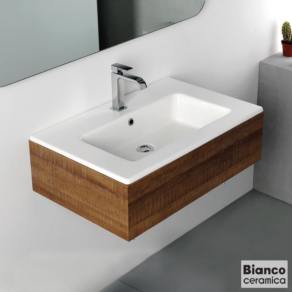 Νιπτήρας κρεμαστός και επίπλου Bianco Ceramica Flat 36070-300 Λευκό 71,5x46,5