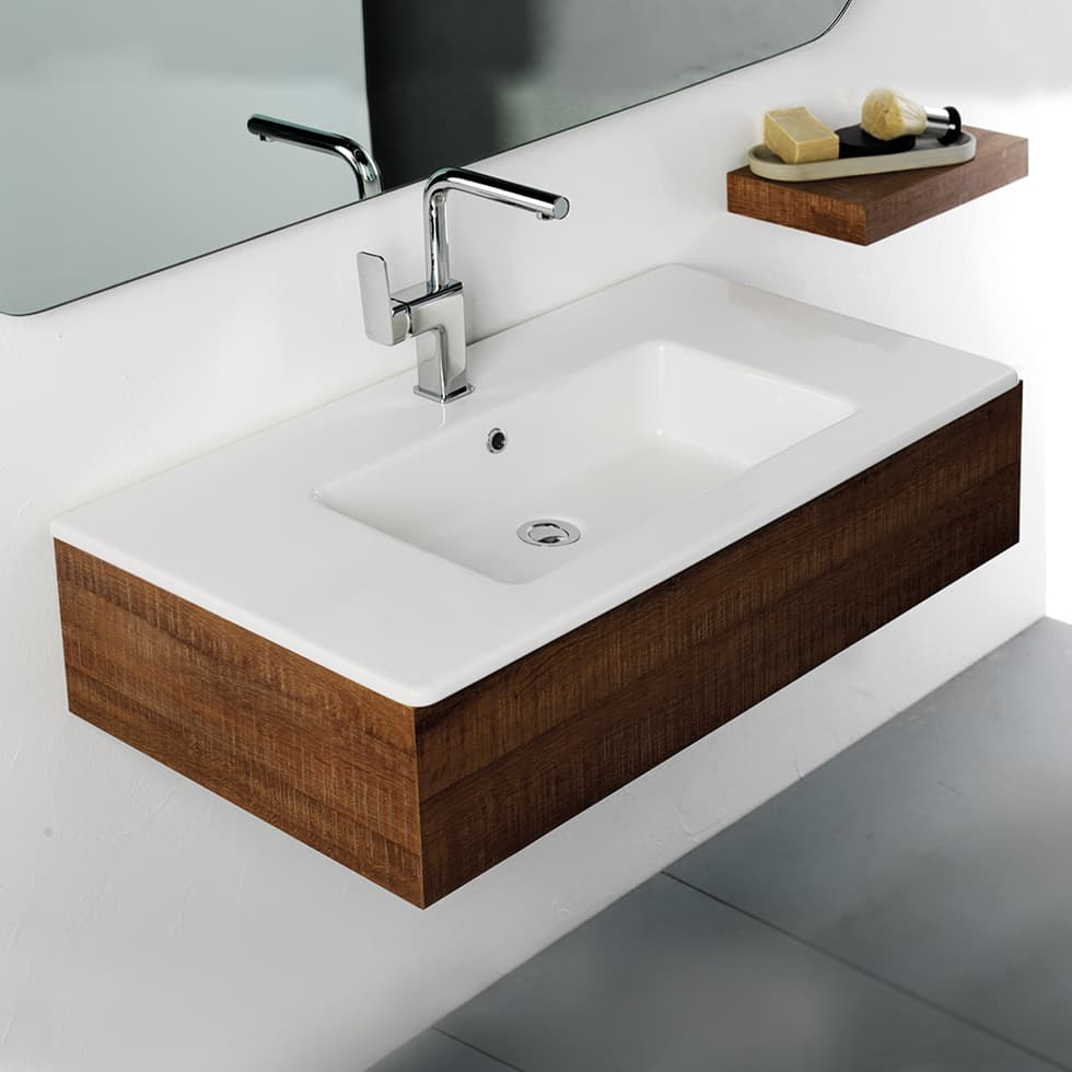 Νιπτήρας κρεμαστός και επίπλου Bianco Ceramica Flat 36090-300 Λευκό 91,5x46,5