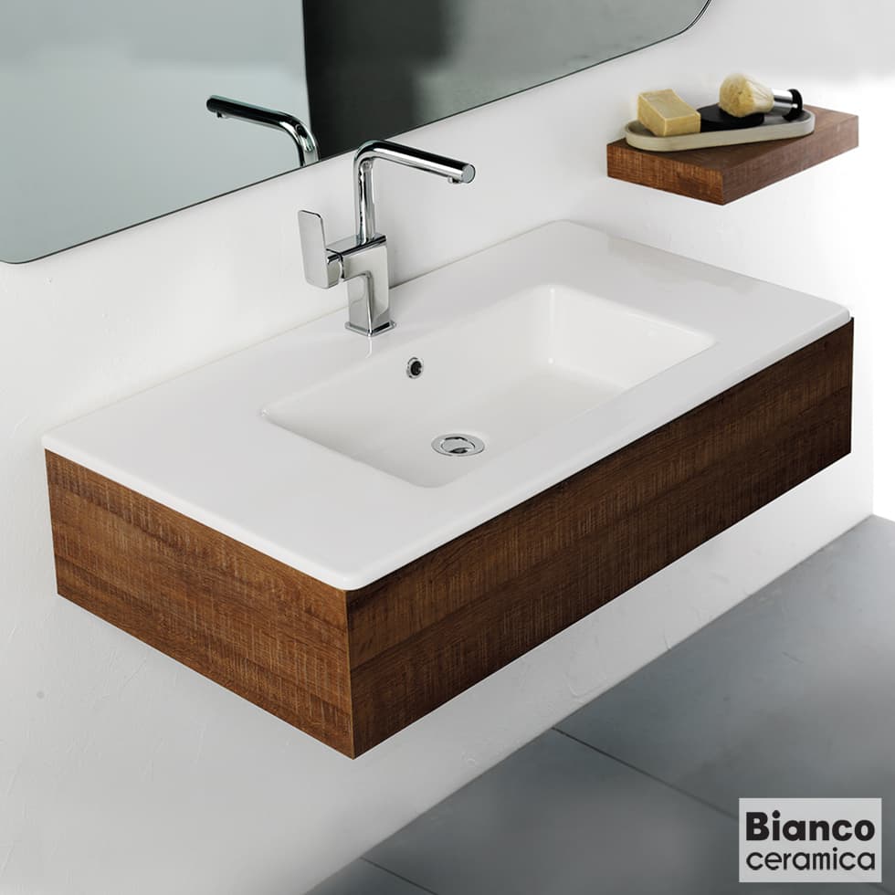 Νιπτήρας κρεμαστός και επίπλου Bianco Ceramica Flat 36090-300 Λευκό 91,5x46,5