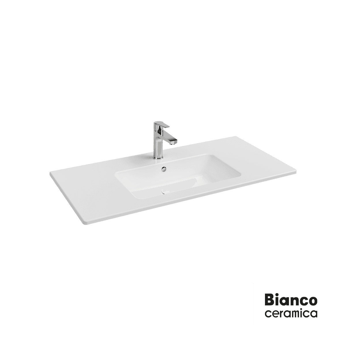 Νιπτήρας κρεμαστός και επίπλου Bianco Ceramica Flat 36100-300 Λευκό 101,5x46,5