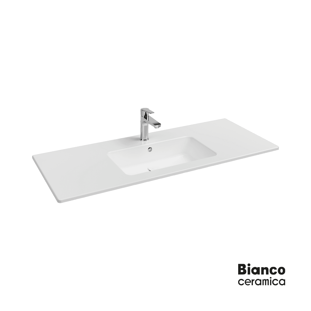 Νιπτήρας κρεμαστός και επίπλου Bianco Ceramica Flat 36121-300 Λευκό 121,5x46,5