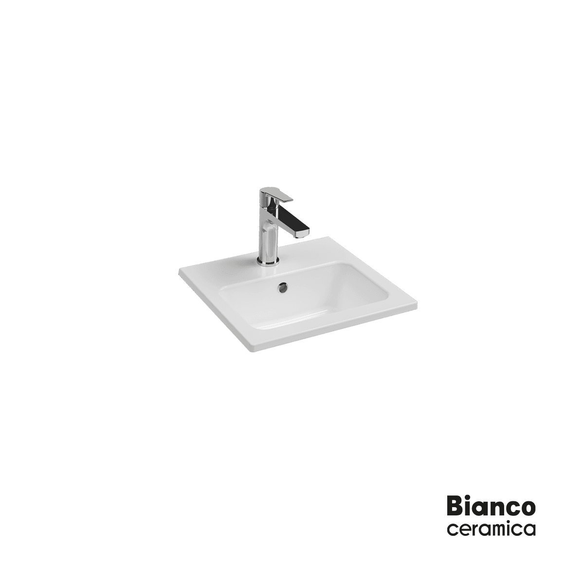 Νιπτήρας κρεμαστός και επίπλου Bianco Ceramica Flat 37040-300 Λευκό 40x36