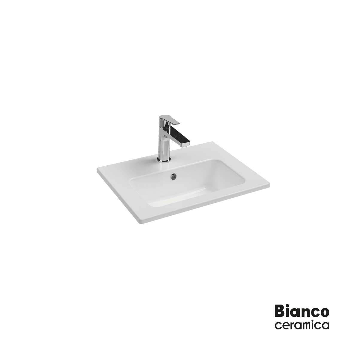 Νιπτήρας κρεμαστός και επίπλου Bianco Ceramica Flat 37050-300 Λευκό 50x36