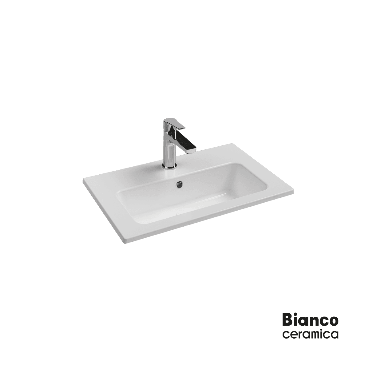 Νιπτήρας κρεμαστός και επίπλου Bianco Ceramica Flat 37060-300 Λευκό 60x36