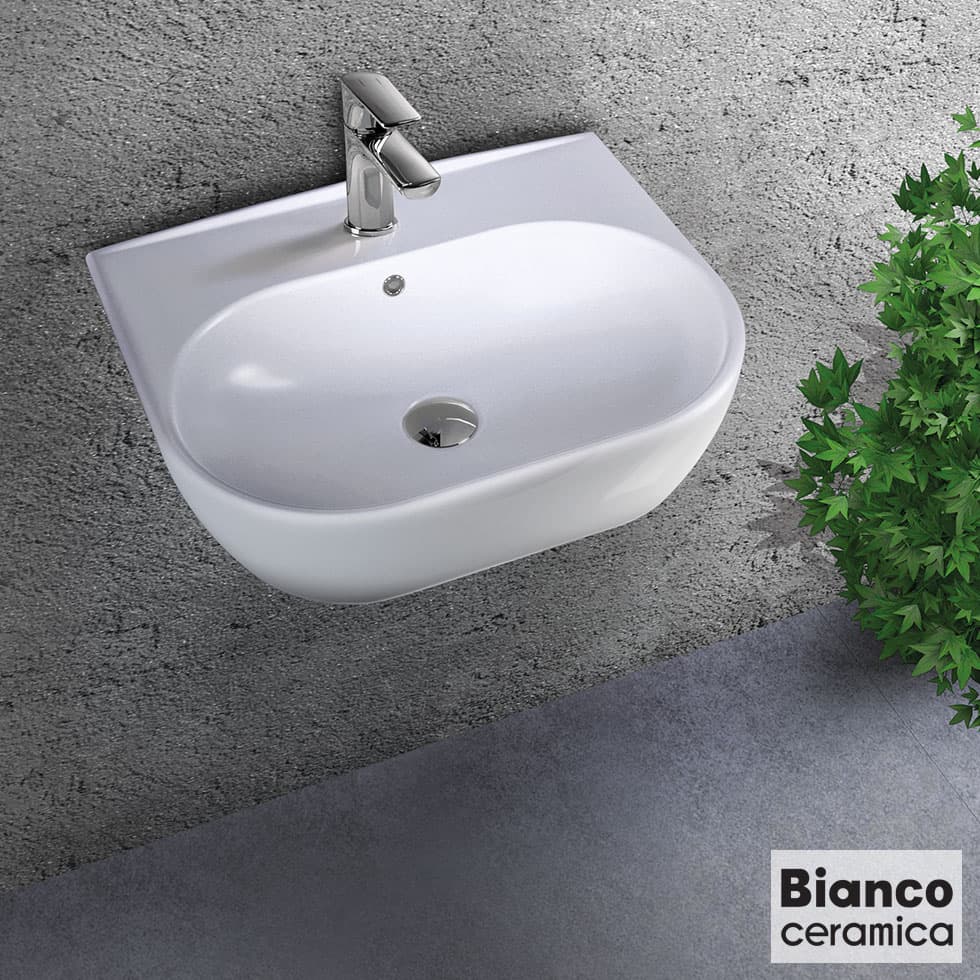 Νιπτήρας κρεμαστός Bianco Ceramica Studio 39050-300 Λευκό 51x42