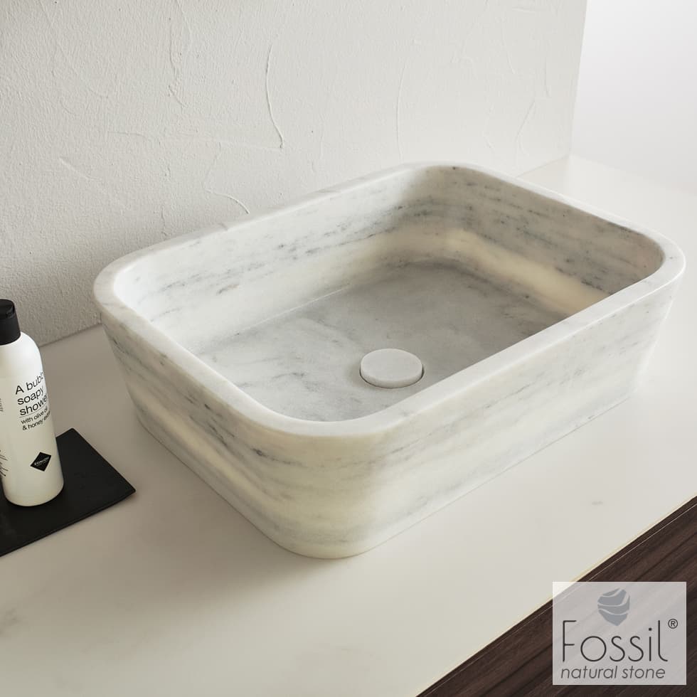 Νιπτήρας επιτραπέζιος Fossil Gaia Marble DS60-300 Carrara Nuovo 60x38