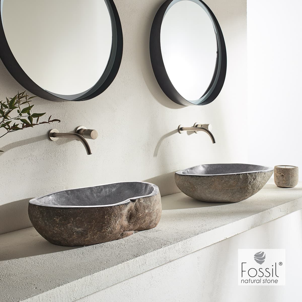 Νιπτήρας επιτραπέζιος Fossil Vero Riverstone RV60 Grey Φ50-60