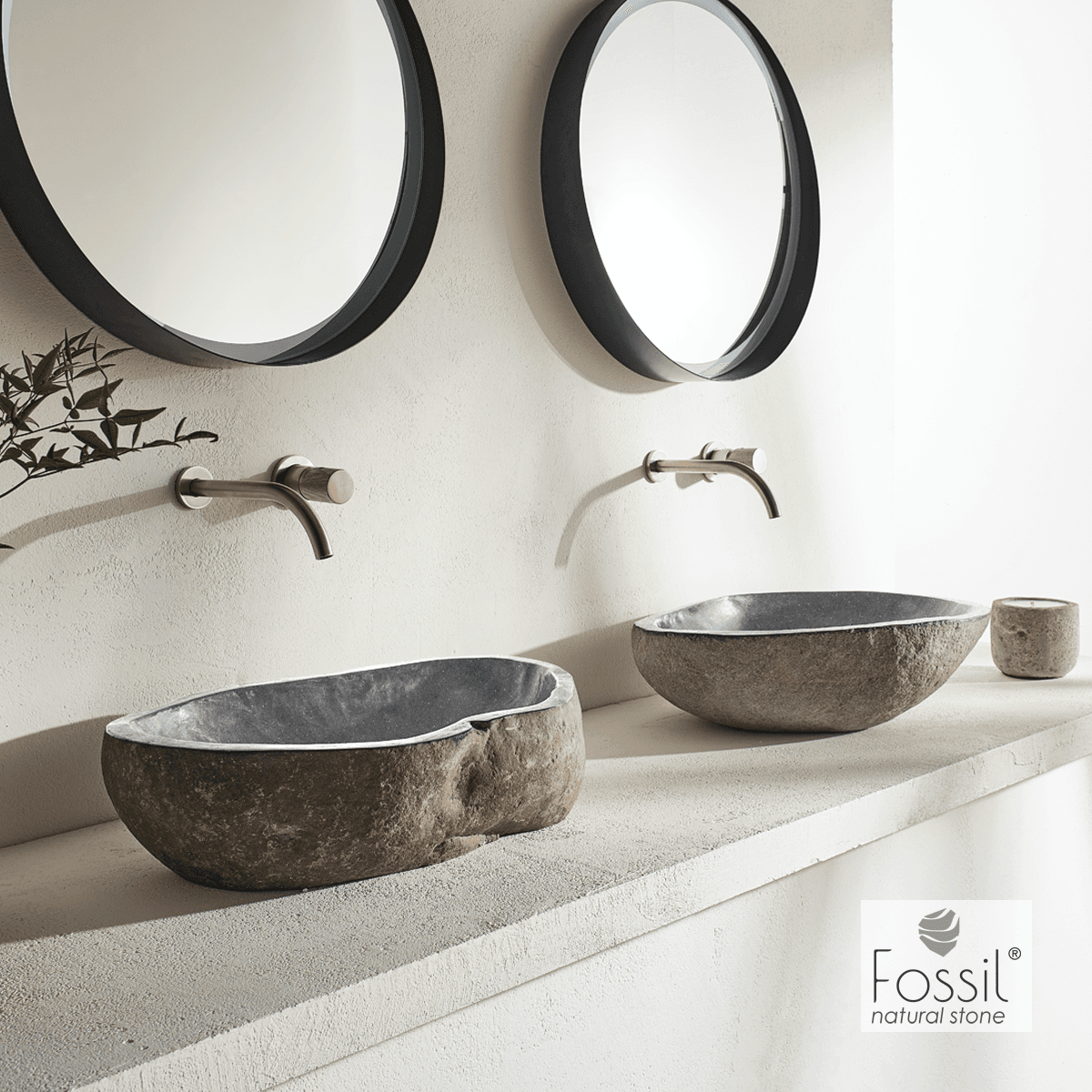 Νιπτήρας επιτραπέζιος Fossil Vero Riverstone RV60 Grey Φ50-60