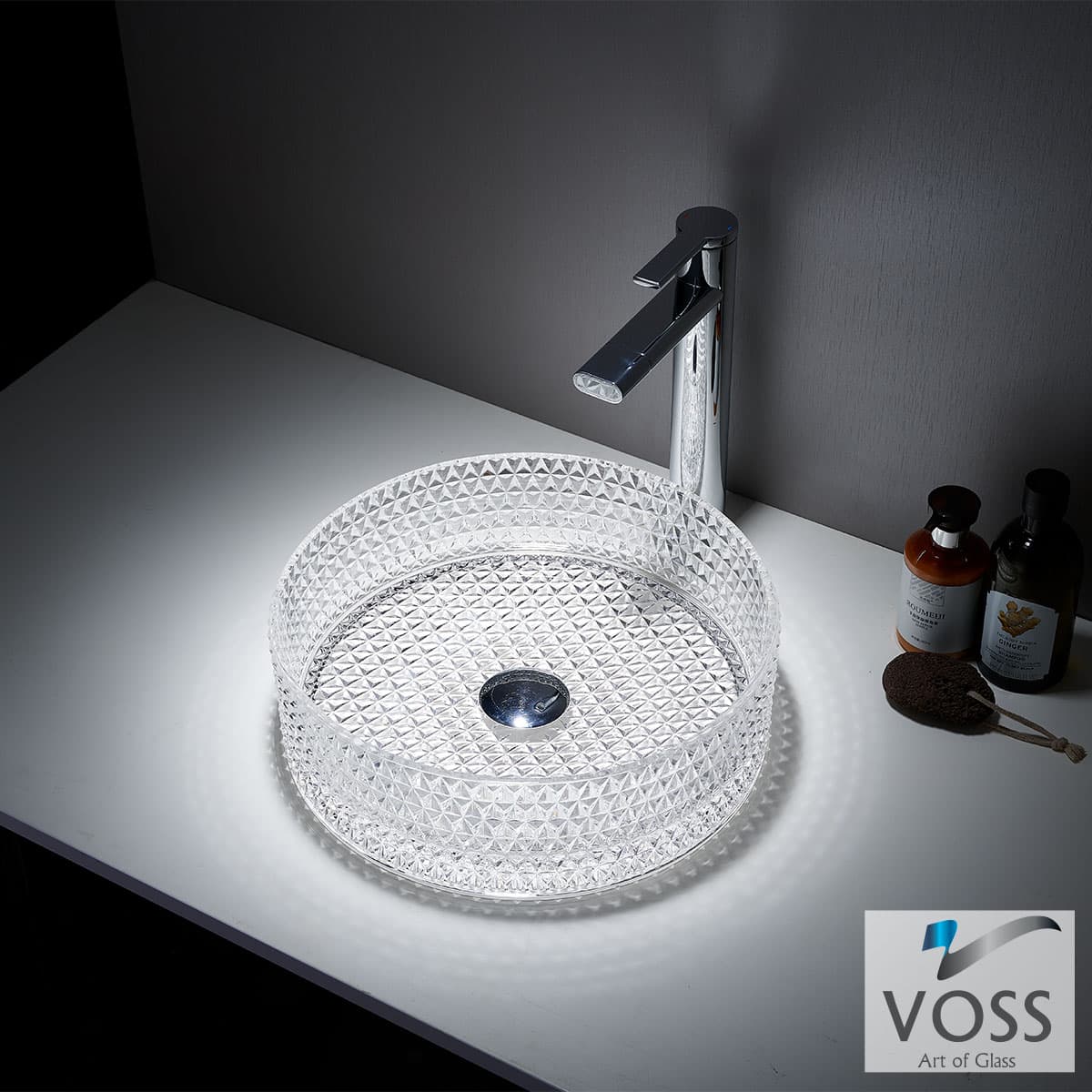 Νιπτήρας επιτραπέζιος Voss Ring-D VB1040-000 Γυαλί διάφανο Φ40