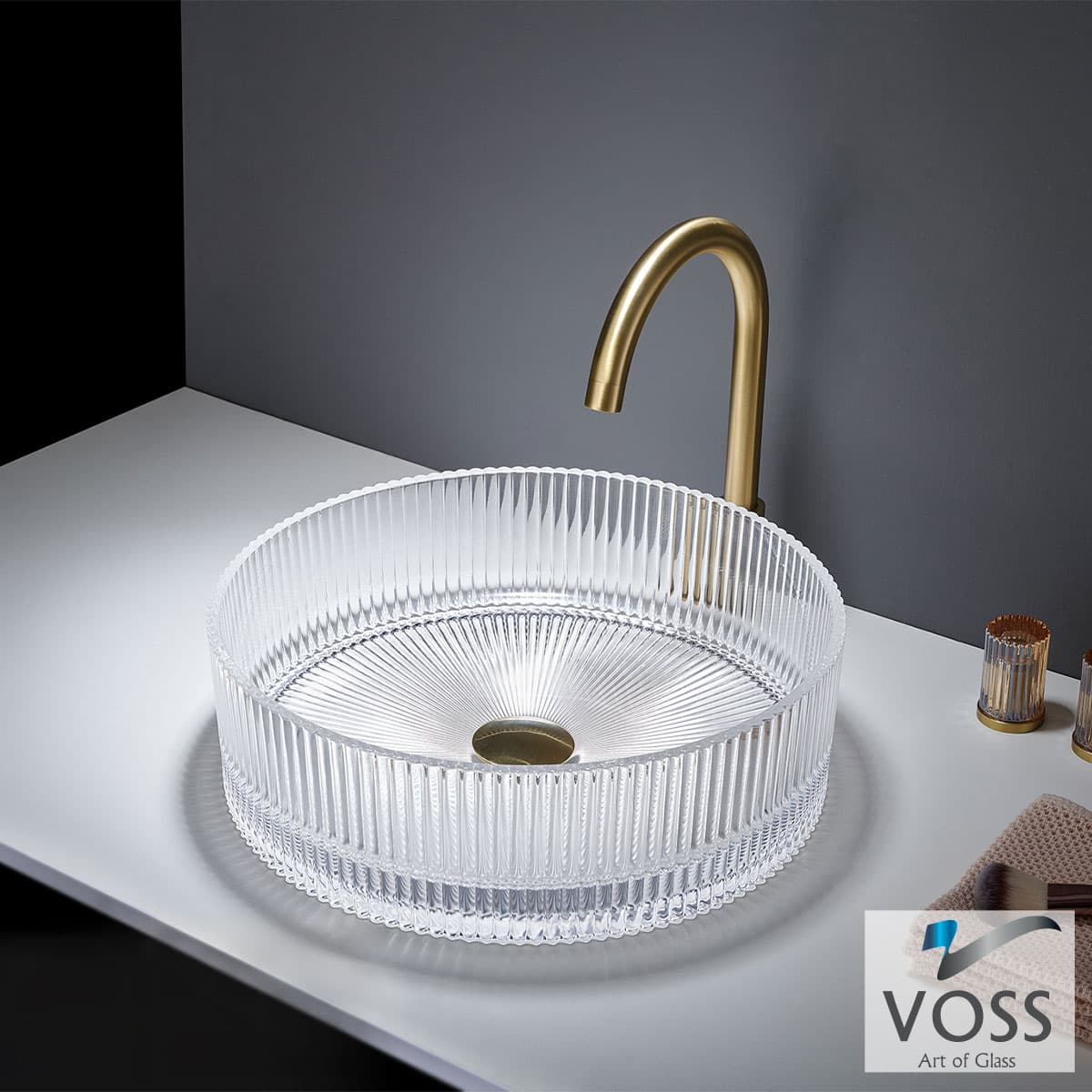 Νιπτήρας επιτραπέζιος Voss Cavo VL1040-000 Γυαλί διάφανο Φ40