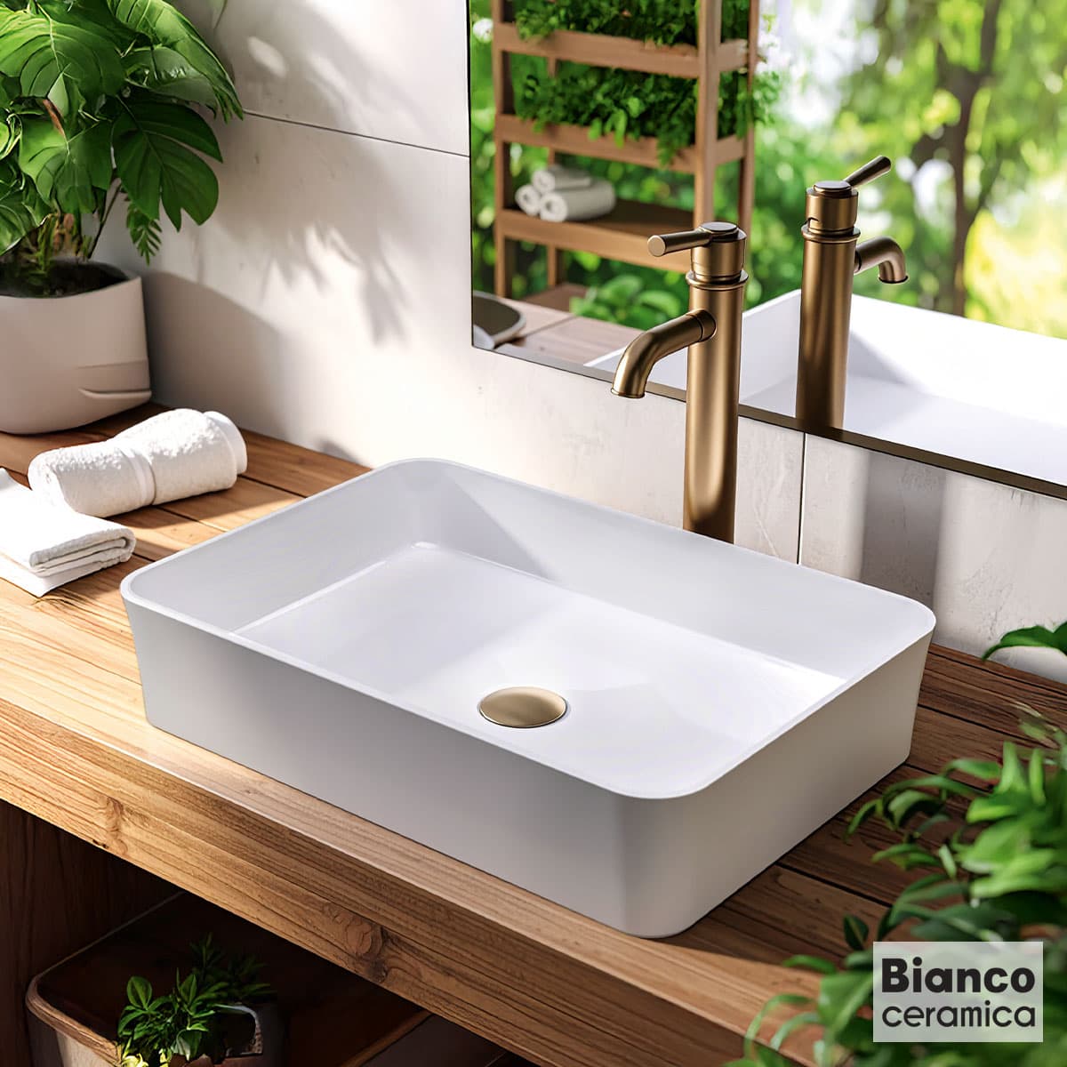 Νιπτήρας επιτραπέζιος Bianco Ceramica Sento 34760-300 Λευκό 54x37