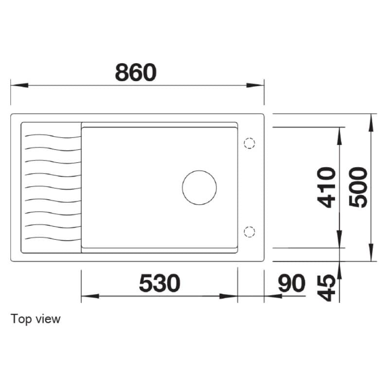 Νεροχύτης κουζίνας γρανιτένιος Blanco Elon XL 8 S 524871 Rock Grey 86×50 (με πλέγμα αποστράγγισης) (ένθετος) - 2
