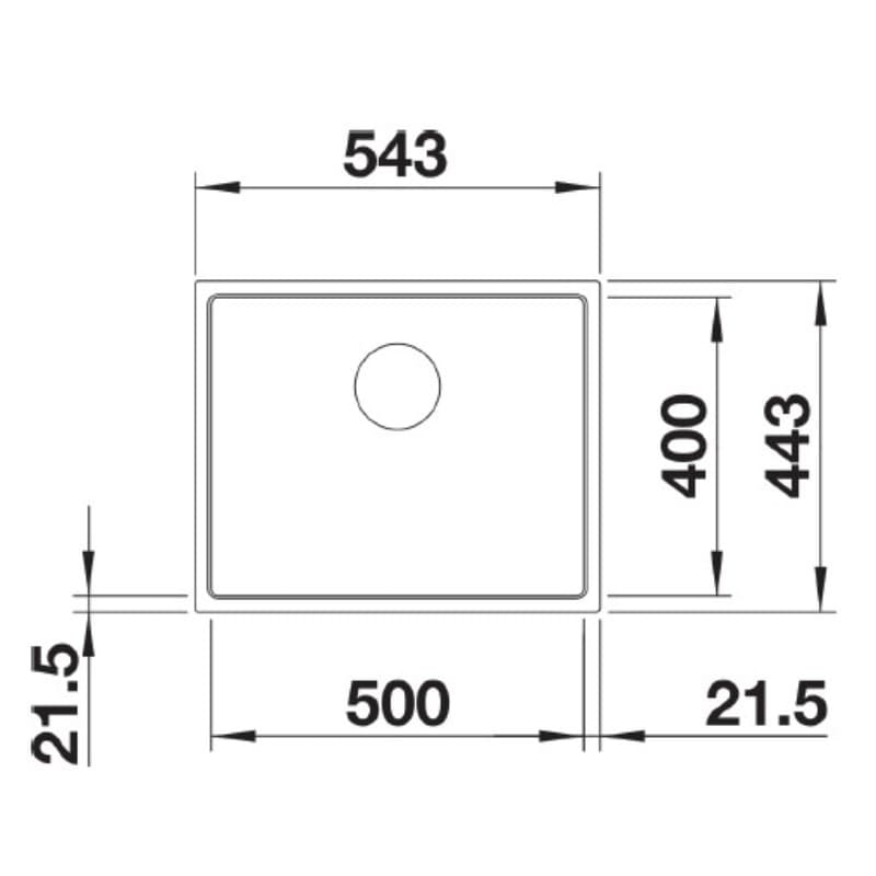 Νεροχύτης κουζίνας γρανιτένιος Blanco Subline 500-IF SteelFrame 524110 White 54,3×44,3 (Flush επίπεδο χείλος IF) - 2